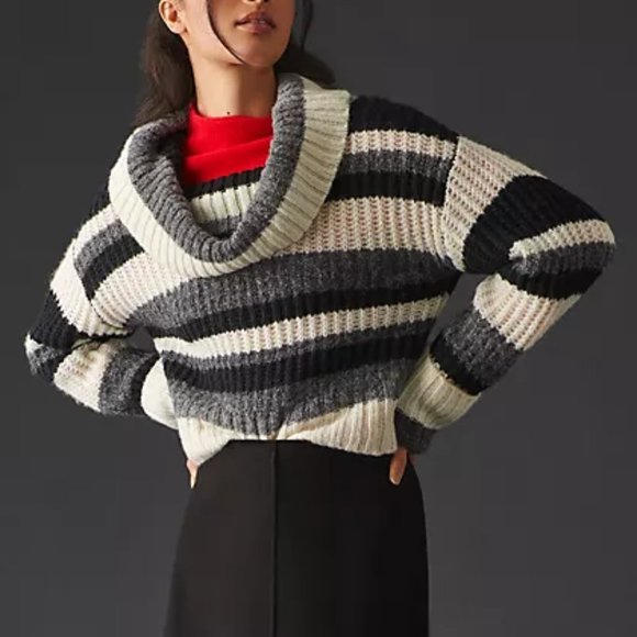 NWT Anthropologie Striped Turtleneck Sweater - Picture 1 of 3